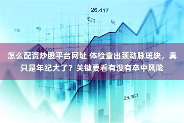 怎么配资炒股平台网址 体检查出颈动脉斑块，真只是年纪大了？关键要看有没有卒中风险